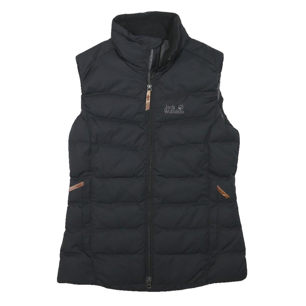 JACK WOLFSKIN Womens Black Puffer Jacket XS Polyester Blend Zip Outdoor Wear