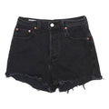 LEVI'S Womens Black Denim Cut-Off Shorts S W26 Frayed Hem Casual