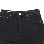 LEVI'S Womens Black Denim Cut-Off Shorts S W26 Frayed Hem Casual