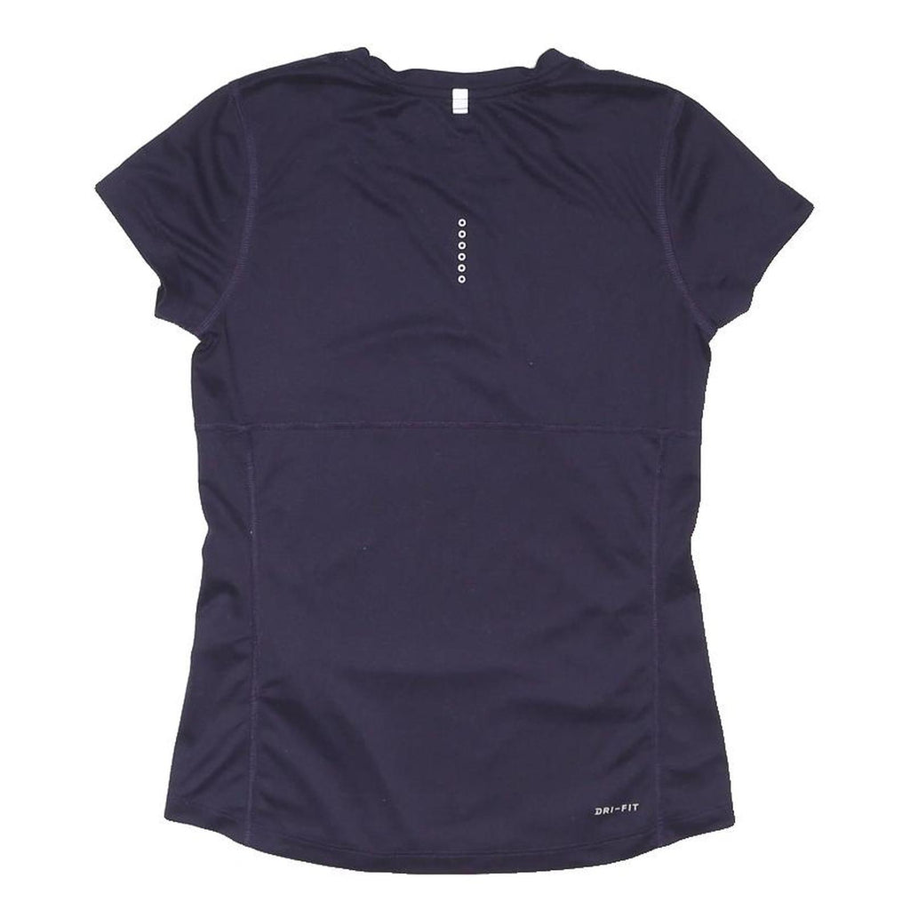 NIKE RUNNING Womens Navy Blue Running T-Shirt S Short Sleeve Crew Neck