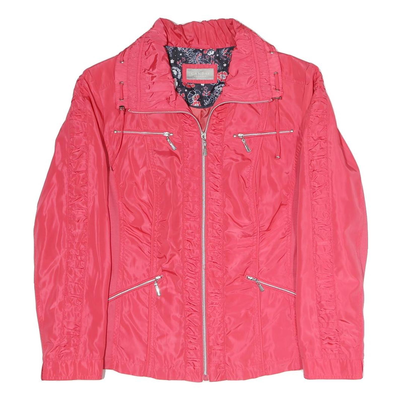 CANDA Womens Pink Outdoor Jacket L Polyester Blend Microfibre Plain Zip
