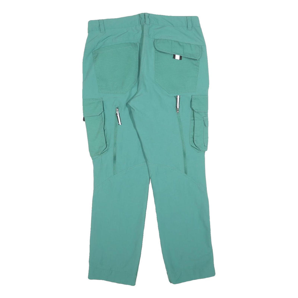 KING CRAFT Mens Polyester Blend Green Regular Cargo Trousers W32 L30 Workwear