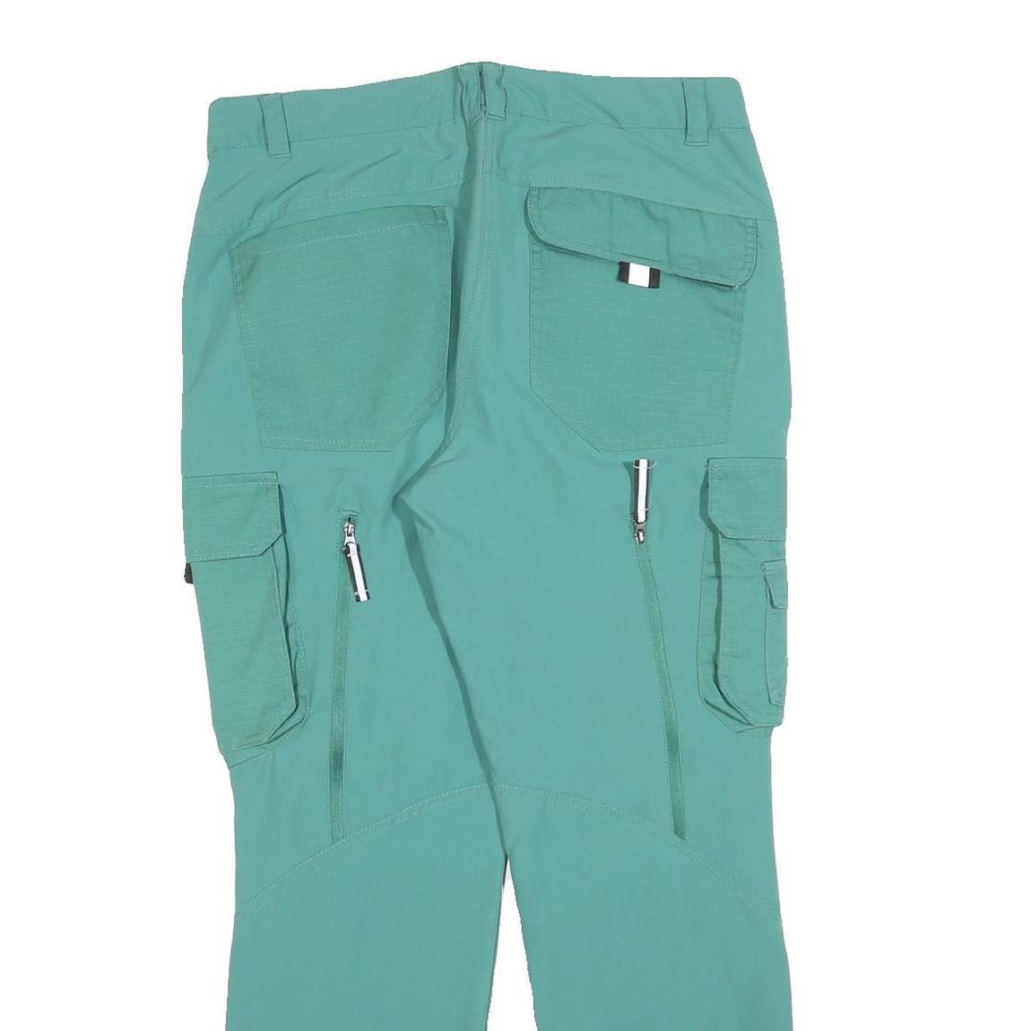 KING CRAFT Mens Polyester Blend Green Regular Cargo Trousers W32 L30 Workwear