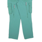 KING CRAFT Mens Polyester Blend Green Regular Cargo Trousers W32 L30 Workwear