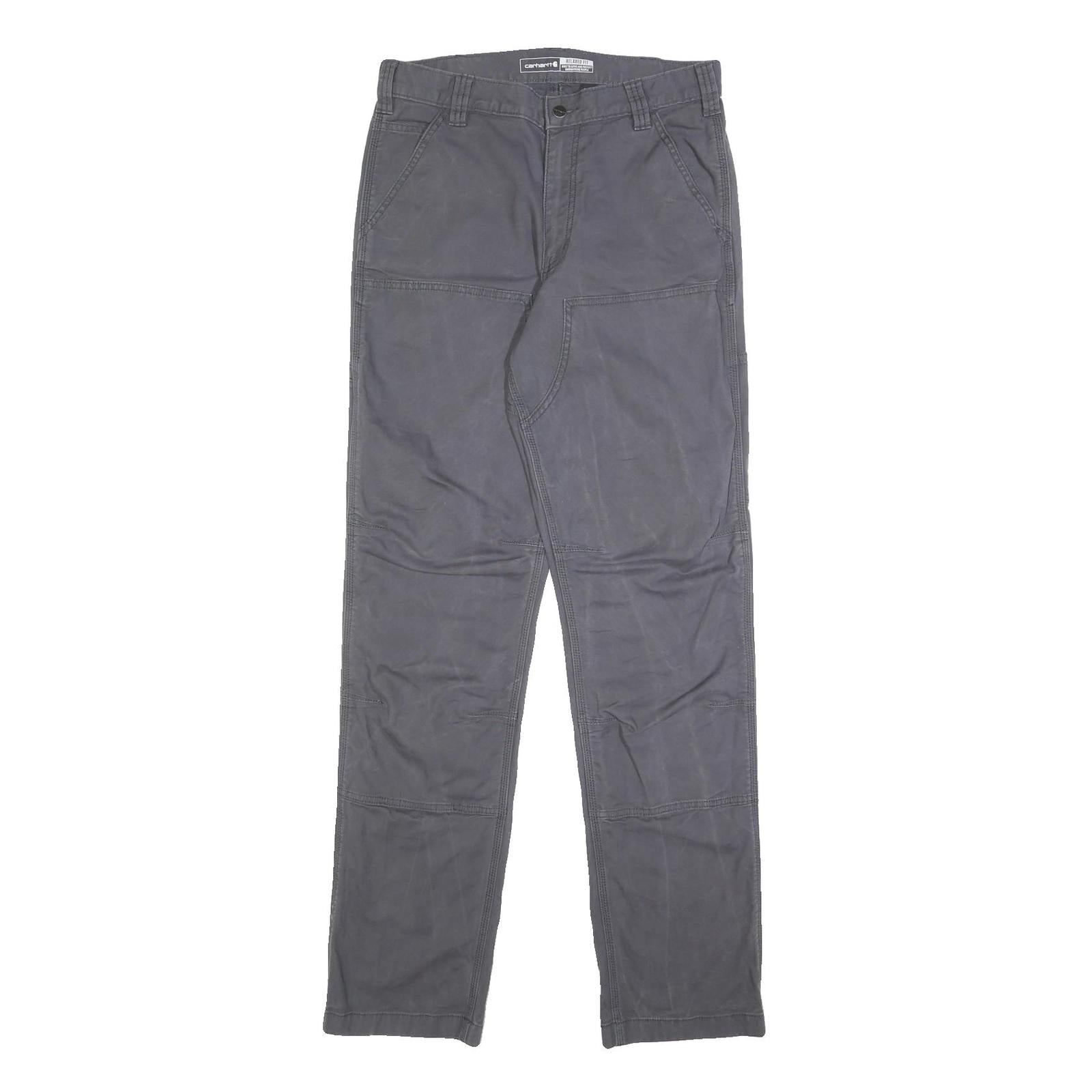 CARHARTT Mens Cotton Blend Grey Relaxed Straight Trousers W32 L36 Workwear