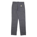 CARHARTT Mens Cotton Blend Grey Relaxed Straight Trousers W32 L36 Workwear
