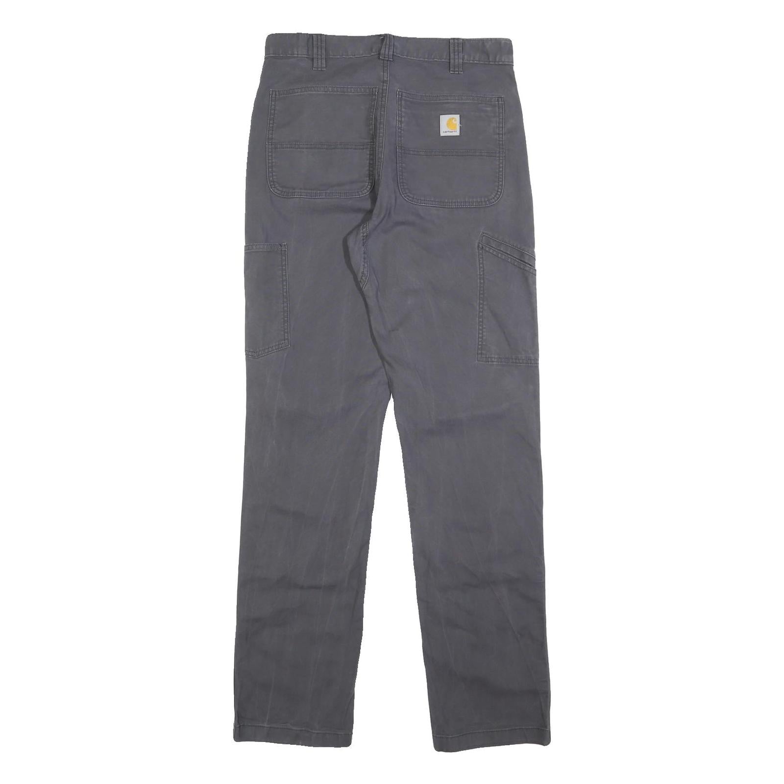 CARHARTT Mens Cotton Blend Grey Relaxed Straight Trousers W32 L36 Workwear