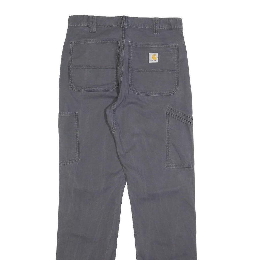 CARHARTT Mens Cotton Blend Grey Relaxed Straight Trousers W32 L36 Workwear