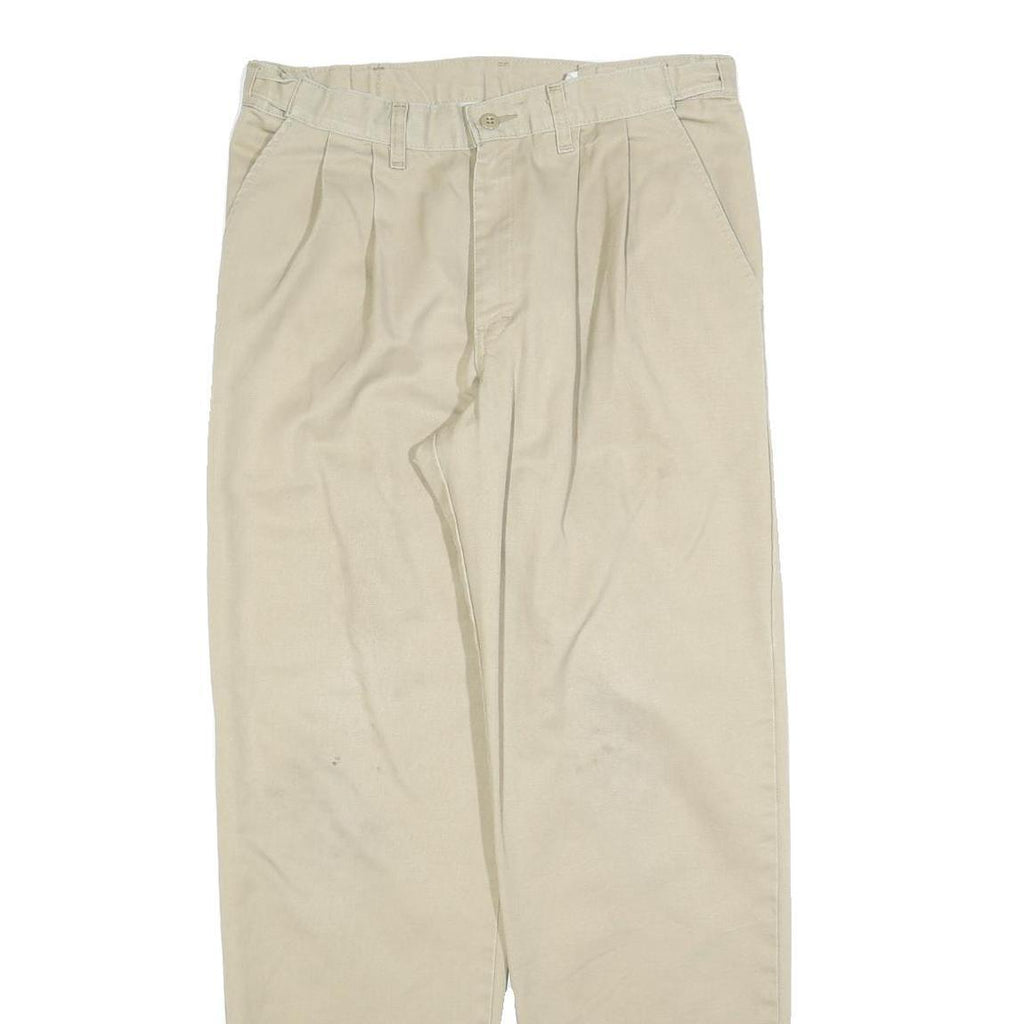 DICKIES Mens Cotton Blend Beige Relaxed Straight Trousers W30 L30 Workwear