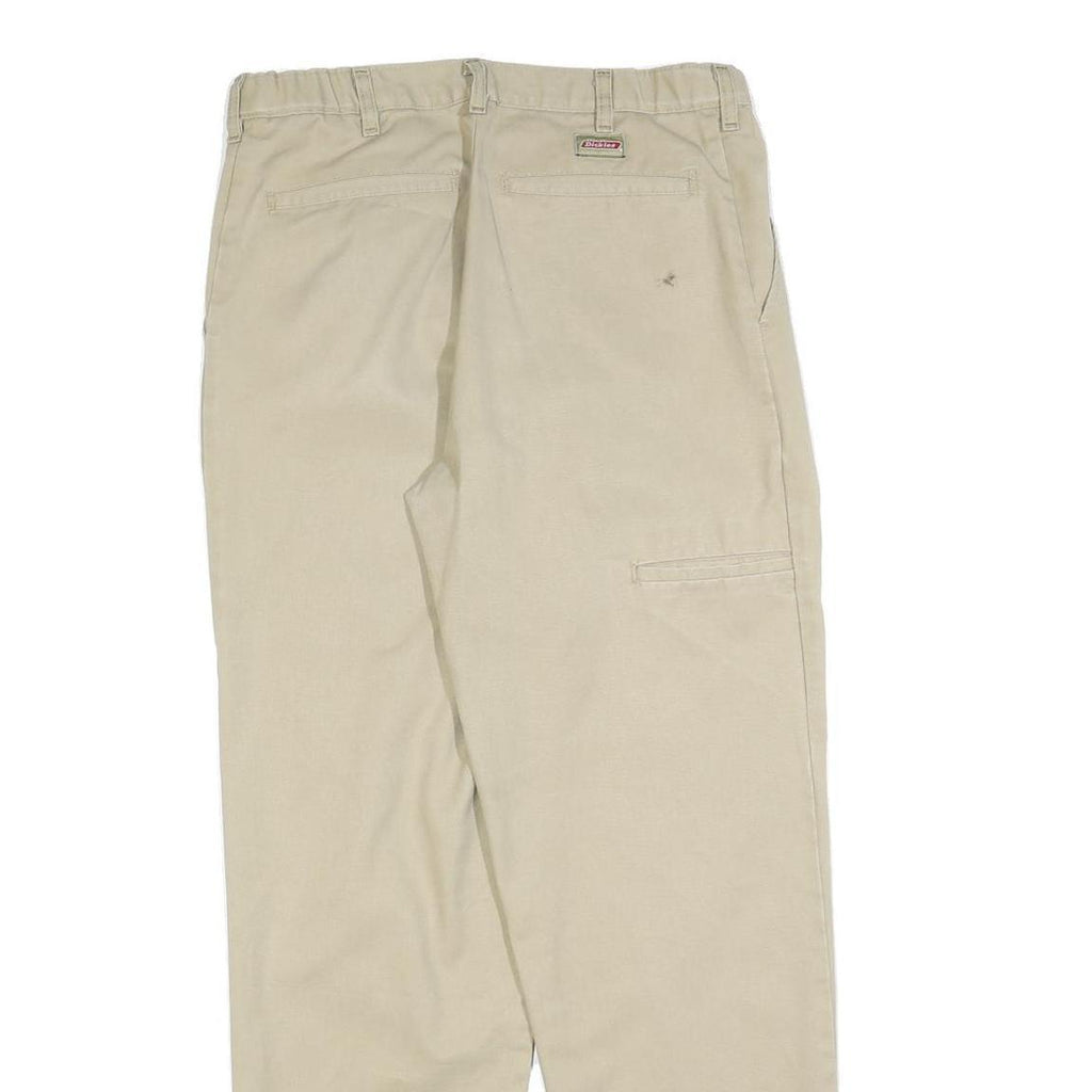 DICKIES Mens Cotton Blend Beige Relaxed Straight Trousers W30 L30 Workwear