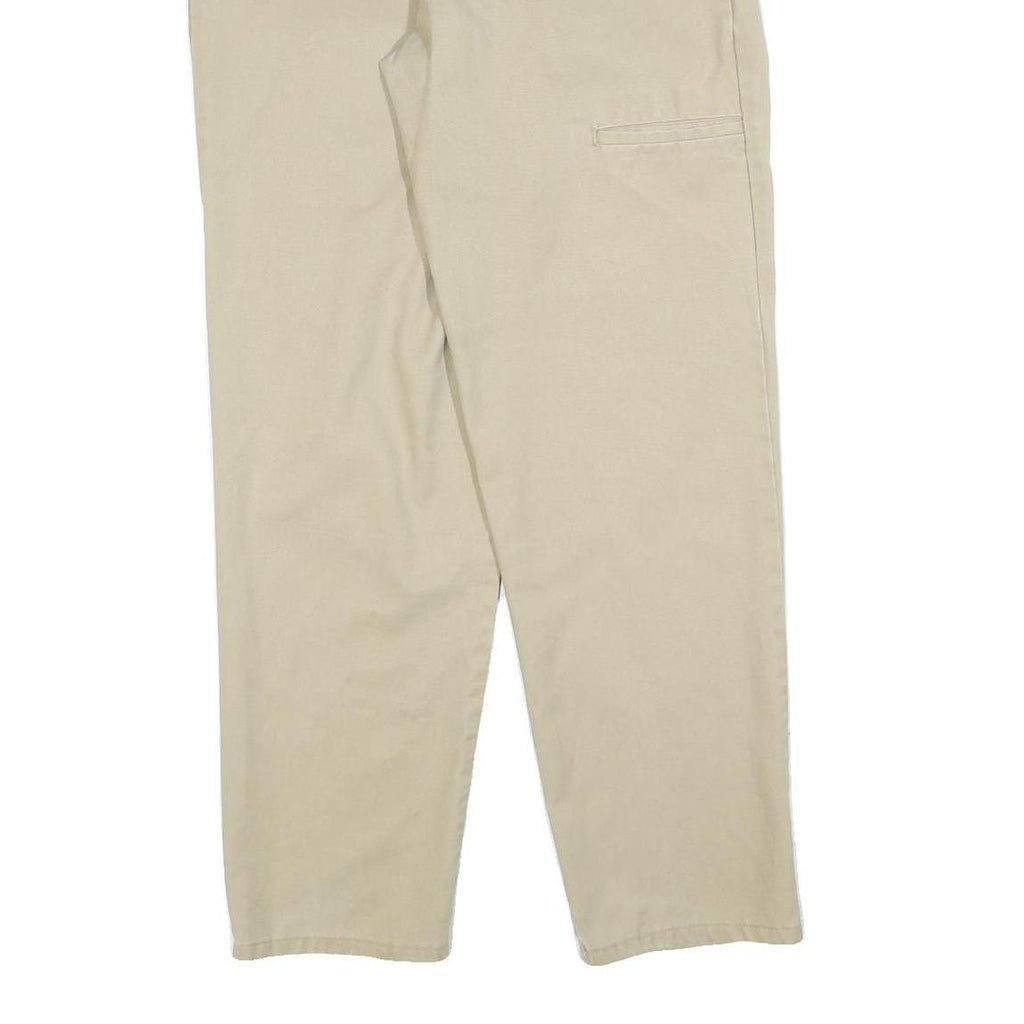 DICKIES Mens Cotton Blend Beige Relaxed Straight Trousers W30 L30 Workwear