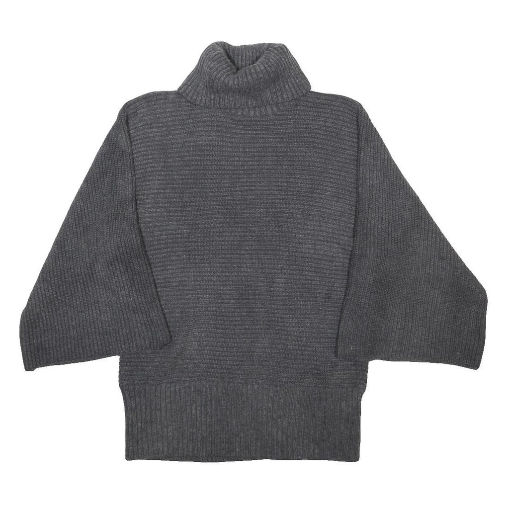 MARKS & SPENCER Womens Grey Plain Roll Neck Jumper Acrylic Blend UK 14