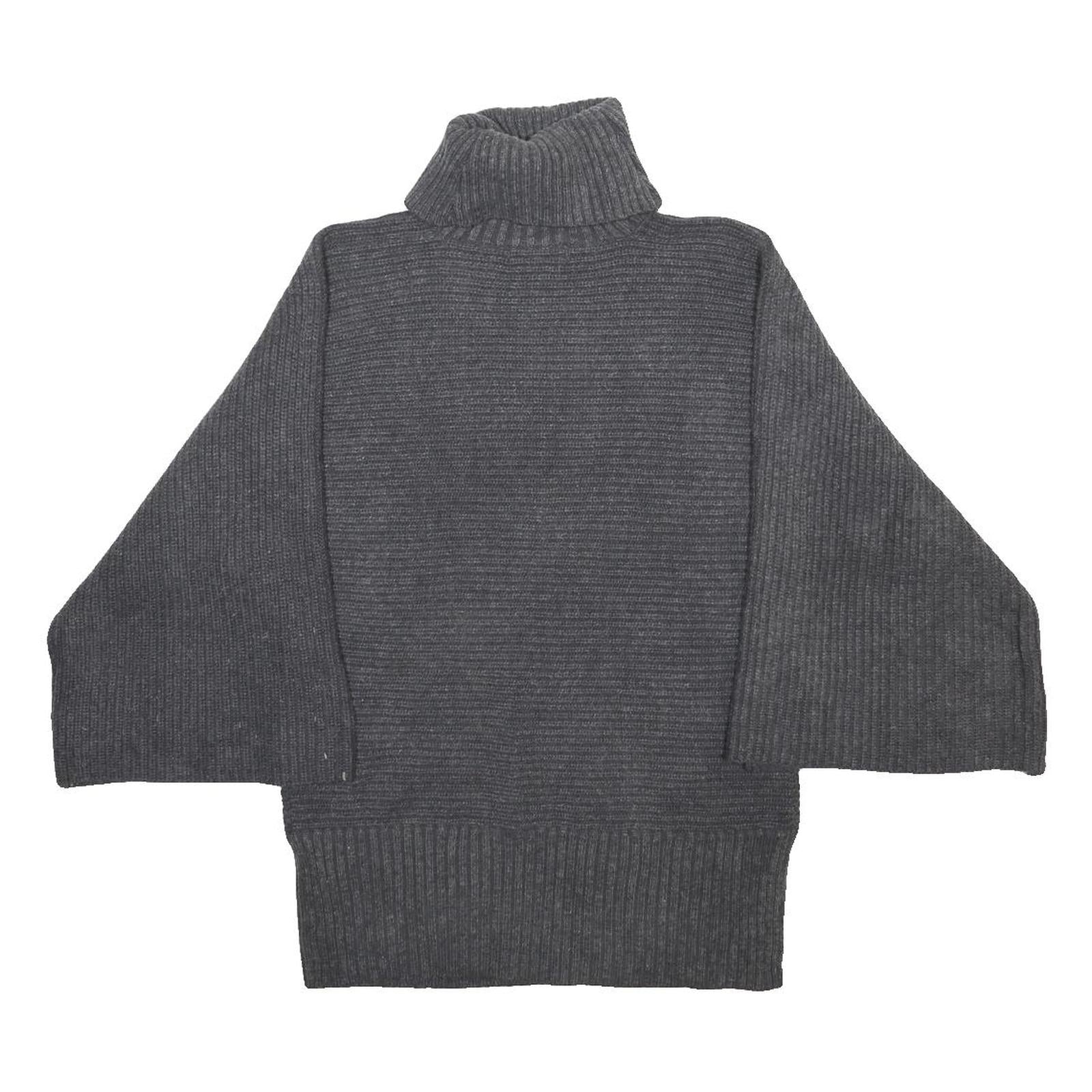 MARKS & SPENCER Womens Grey Plain Roll Neck Jumper Acrylic Blend UK 14
