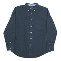CHAPS Mens Blue & Green Checked Shirt L Button-Down Cotton Casual Long Sleeve