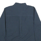 CHAPS Mens Blue & Green Checked Shirt L Button-Down Cotton Casual Long Sleeve