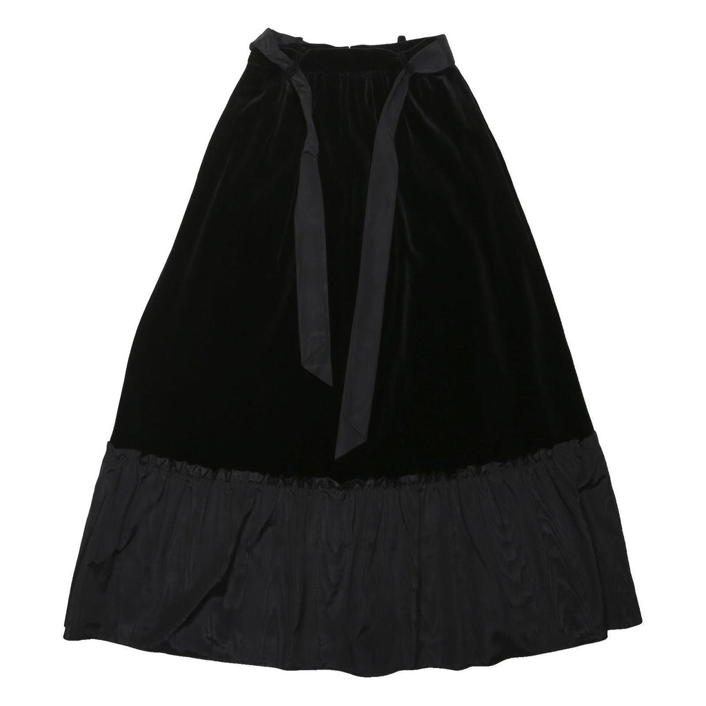WEBER Womens Black Velvet Midi Skirt Polyester Blend Ruffle Hem UK 10