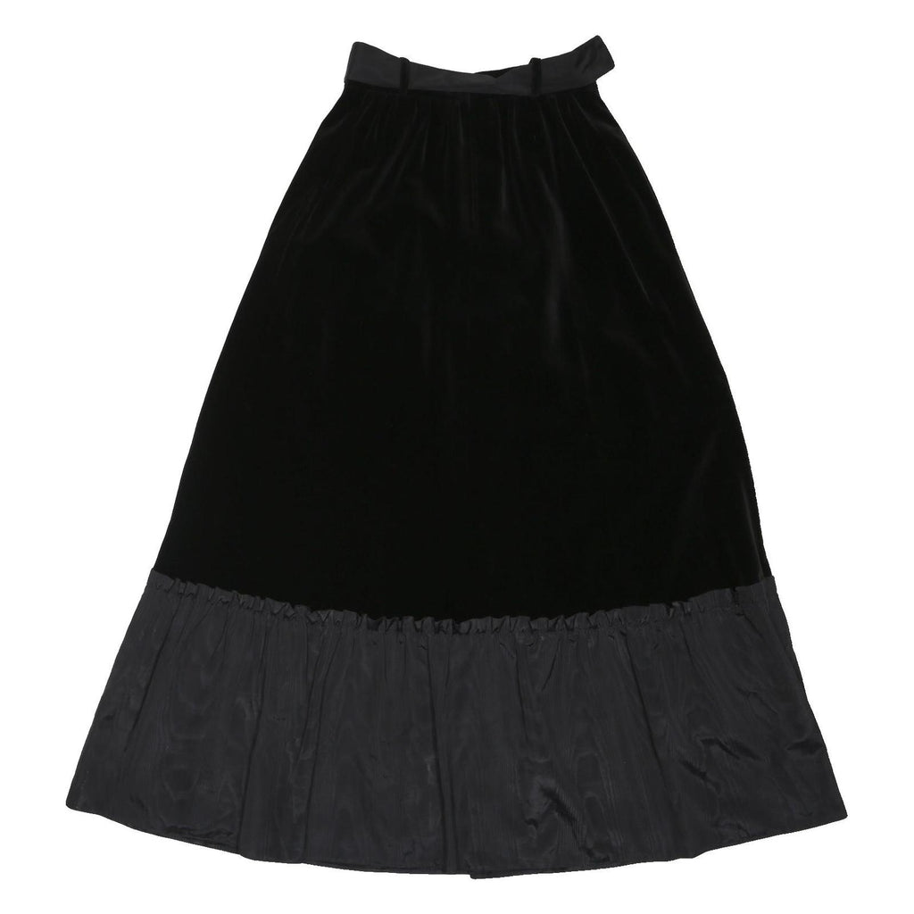 WEBER Womens Black Velvet Midi Skirt Polyester Blend Ruffle Hem UK 10