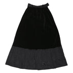WEBER Womens Black Velvet Midi Skirt Polyester Blend Ruffle Hem UK 10