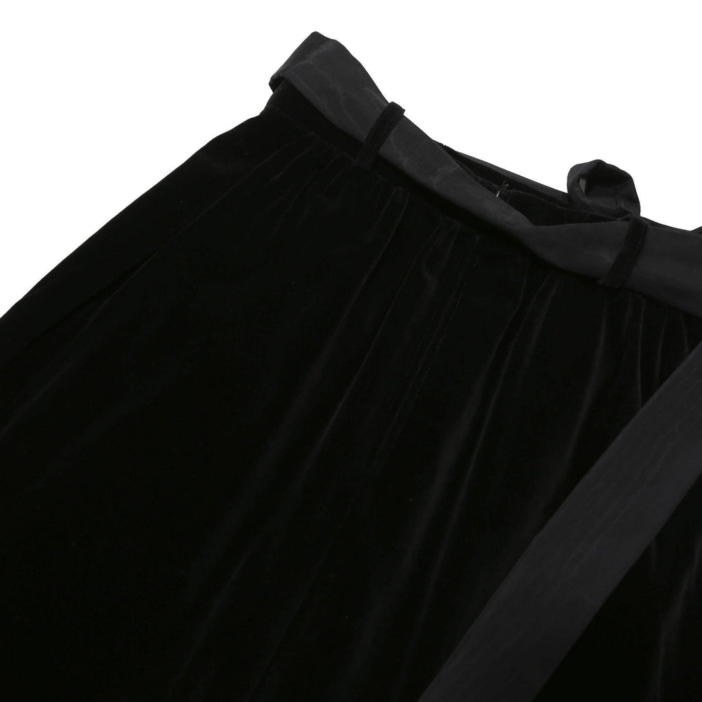 WEBER Womens Black Velvet Midi Skirt Polyester Blend Ruffle Hem UK 10
