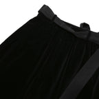 WEBER Womens Black Velvet Midi Skirt Polyester Blend Ruffle Hem UK 10