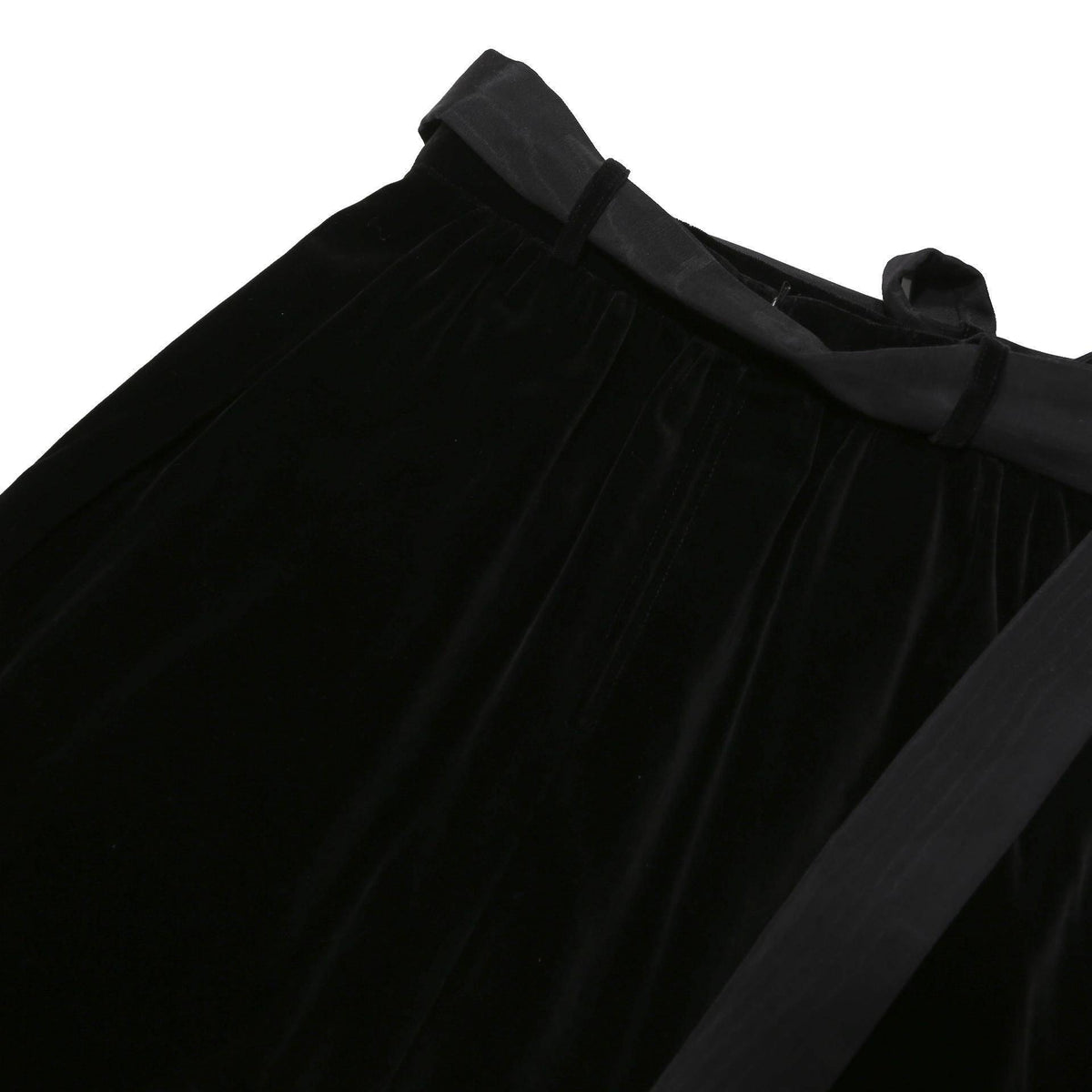 WEBER Womens Black Velvet Midi Skirt Polyester Blend Ruffle Hem UK 10