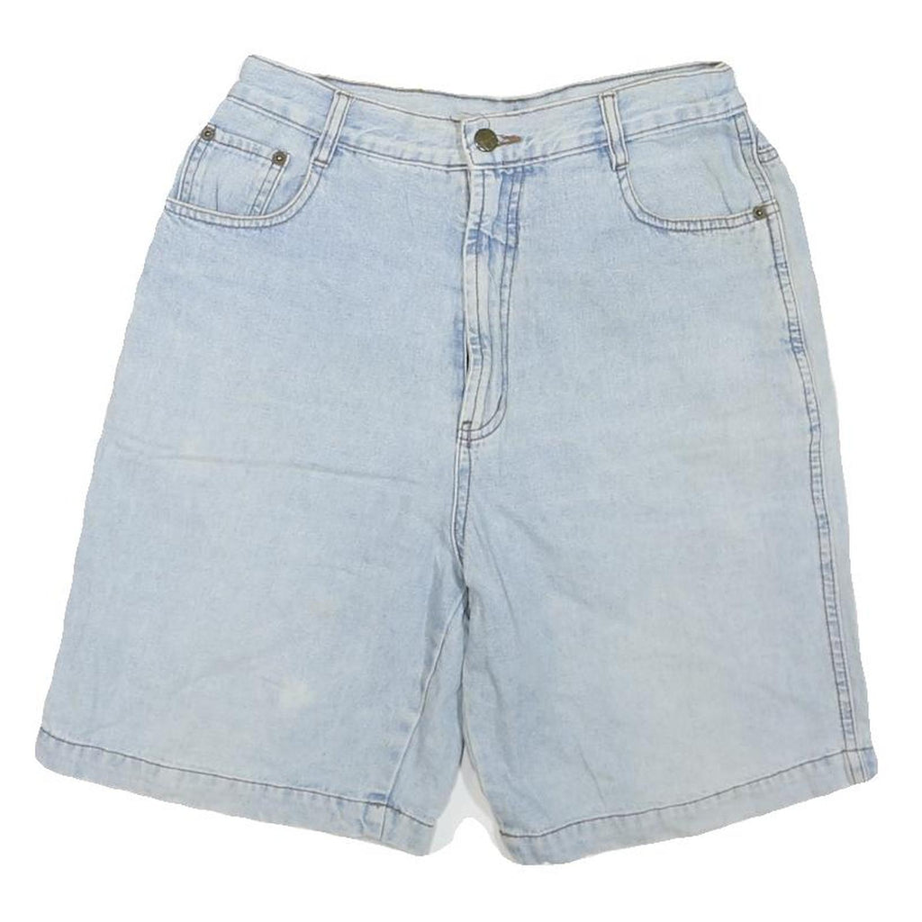 Mens Light Blue Casual Denim Shorts S W28 Cotton Blend Pockets Relaxed Fit