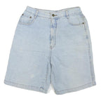 Mens Light Blue Casual Denim Shorts S W28 Cotton Blend Pockets Relaxed Fit