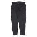LEVIS Mens Black Slim Skinny Denim Raw W28 L28 Frayed Hem Cotton Zip Jeans