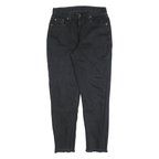 LEVIS Mens Black Slim Skinny Denim Raw W28 L28 Frayed Hem Cotton Zip Jeans