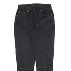 LEVIS Mens Black Slim Skinny Denim Raw W28 L28 Frayed Hem Cotton Zip Jeans