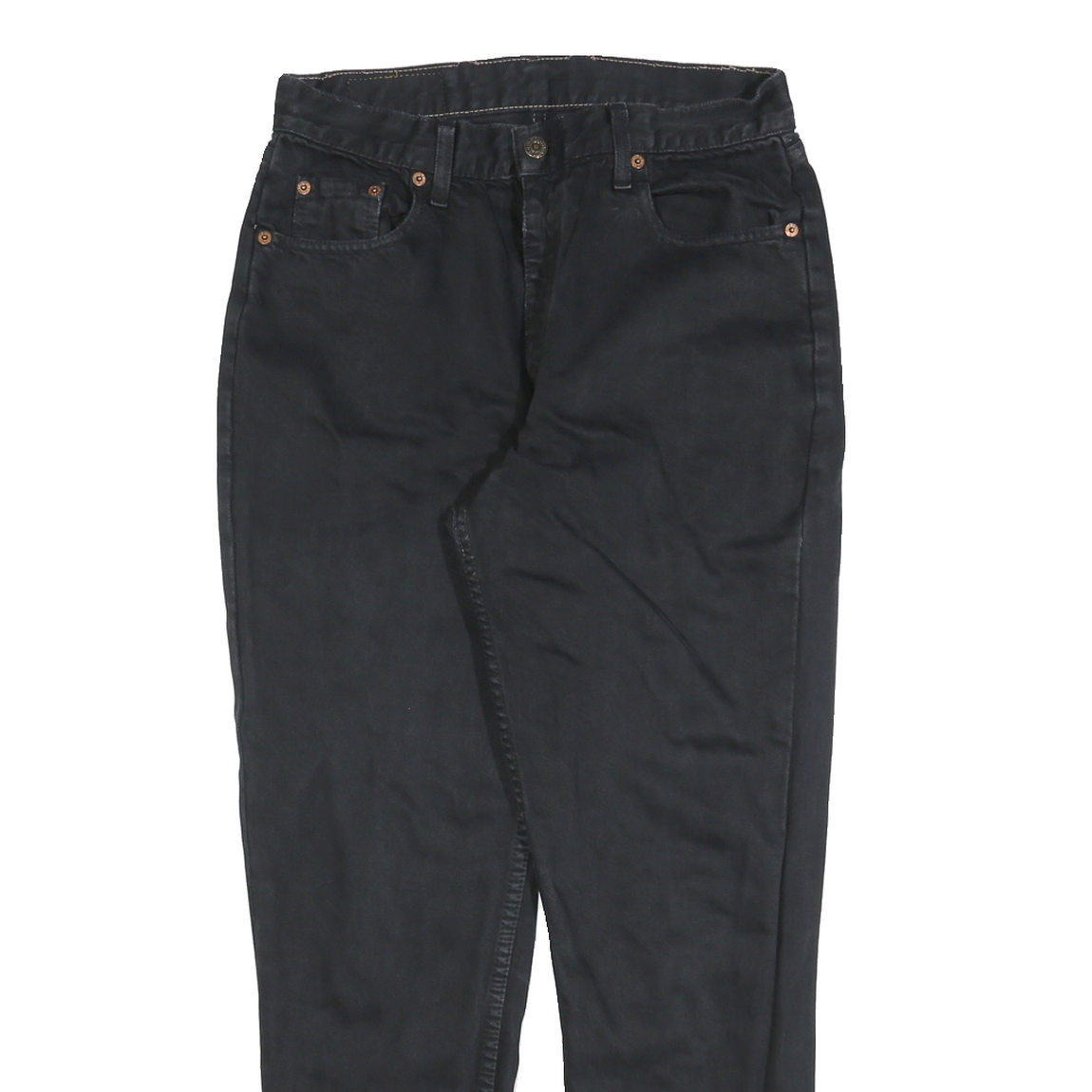 LEVIS Mens Black Slim Skinny Denim Raw W28 L28 Frayed Hem Cotton Zip Jeans