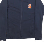 CHAMPION Womens Navy Sweatshirt Zip Collar XS S Logo Sports Casual