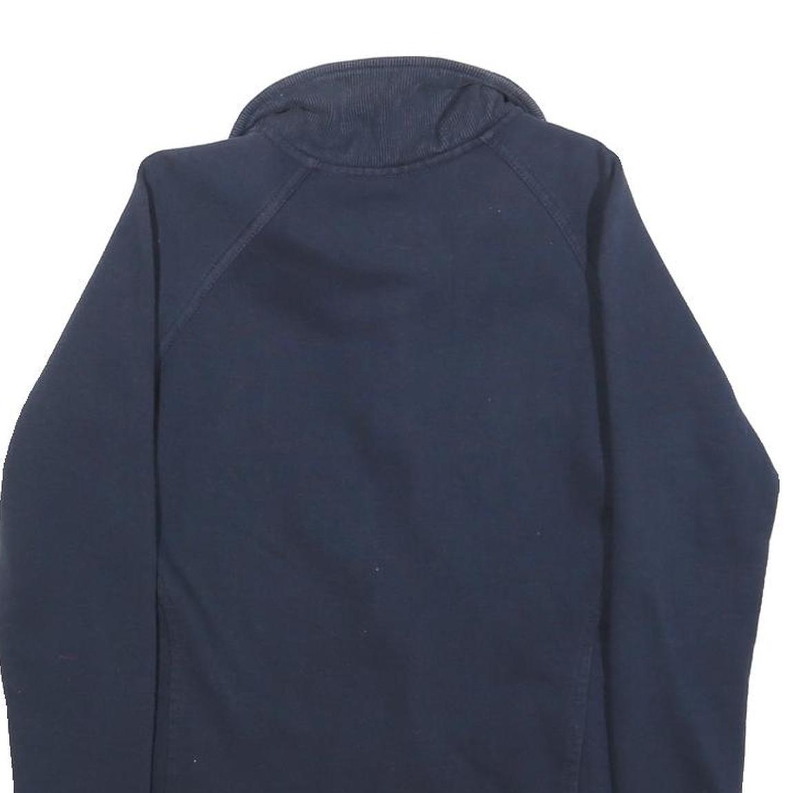 CHAMPION Womens Navy Sweatshirt Zip Collar XS S Logo Sports Casual