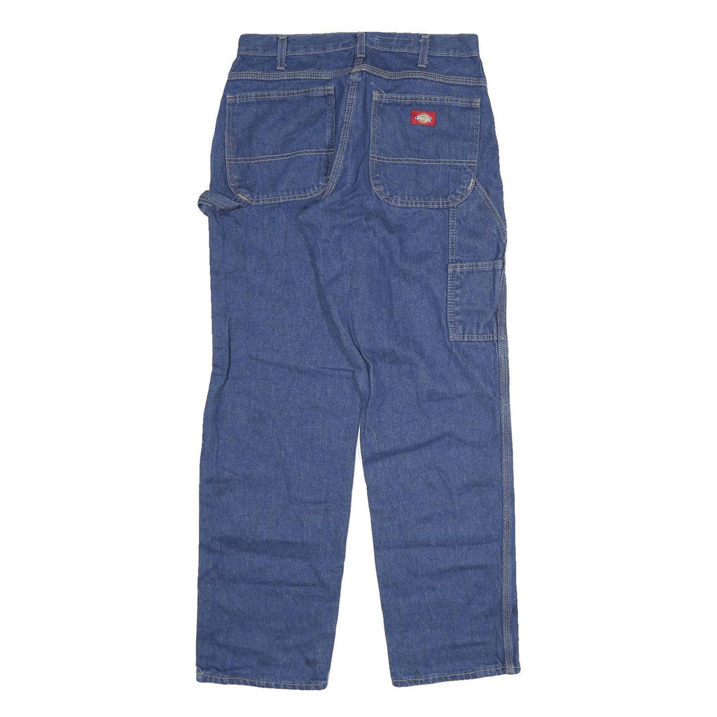 DICKIES Mens Jeans Blue Regular Straight Denim W30 L32 Workwear Utility