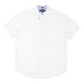 TOMMY HILFIGER Mens White Cotton Blend Short Sleeve Shirt M Classic Button Down
