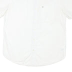 TOMMY HILFIGER Mens White Cotton Blend Short Sleeve Shirt M Classic Button Down