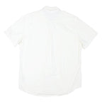 TOMMY HILFIGER Mens White Cotton Blend Short Sleeve Shirt M Classic Button Down