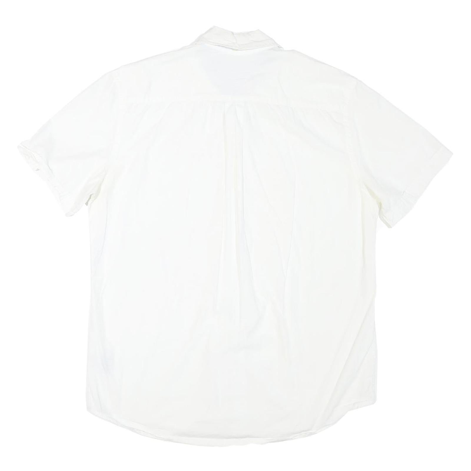 TOMMY HILFIGER Mens White Cotton Blend Short Sleeve Shirt M Classic Button Down