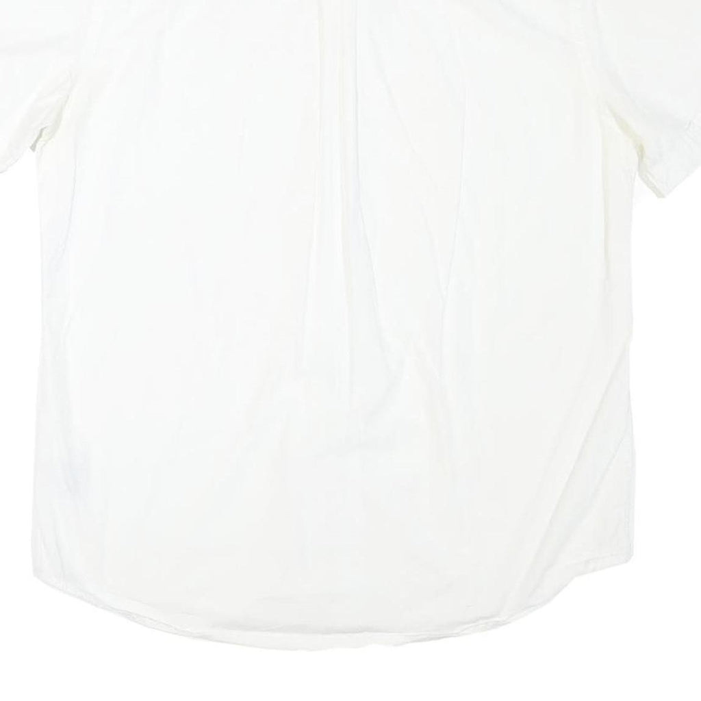 TOMMY HILFIGER Mens White Cotton Blend Short Sleeve Shirt M Classic Button Down