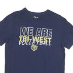 NIKE Mens Blue Tri-West Volleyball Graphic T-Shirt L Short Sleeve Crew Neck