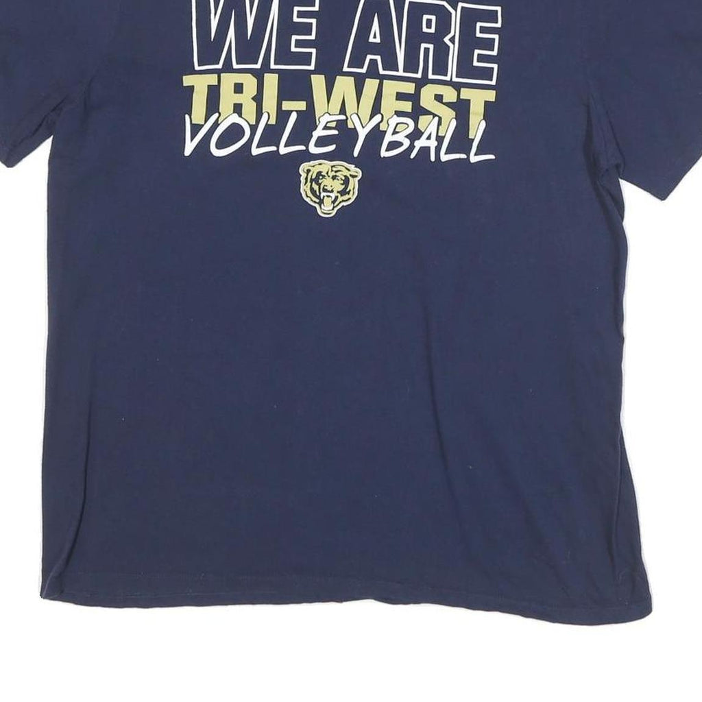 NIKE Mens Blue Tri-West Volleyball Graphic T-Shirt L Short Sleeve Crew Neck