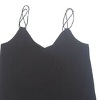 ZARA Womens Camisole Vest Black Button Neck Sleeveless M