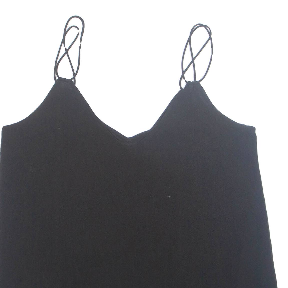 ZARA Womens Camisole Vest Black Button Neck Sleeveless M