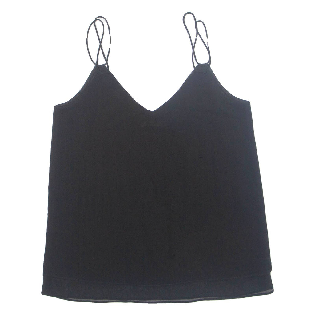 ZARA Womens Camisole Vest Black Button Neck Sleeveless M