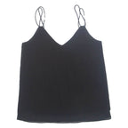 ZARA Womens Camisole Vest Black Button Neck Sleeveless M