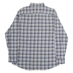 TOMMY HILFIGER Mens Blue & Brown Check Shirt XL Button Down Casual Cotton