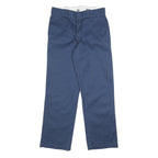 DICKIES Mens Cotton Blend Navy Regular Fit Straight Leg Trousers W30 L30