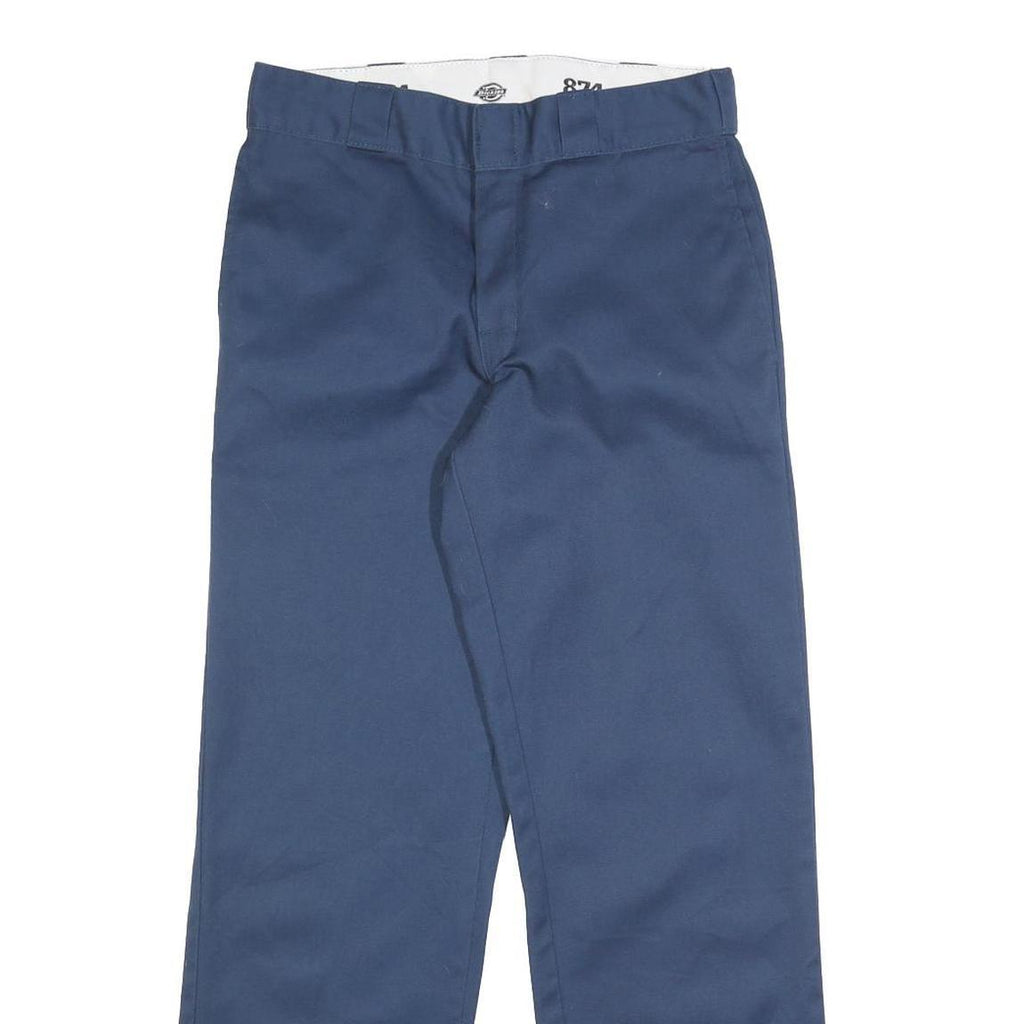 DICKIES Mens Cotton Blend Navy Regular Fit Straight Leg Trousers W30 L30