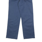 DICKIES Mens Cotton Blend Navy Regular Fit Straight Leg Trousers W30 L30