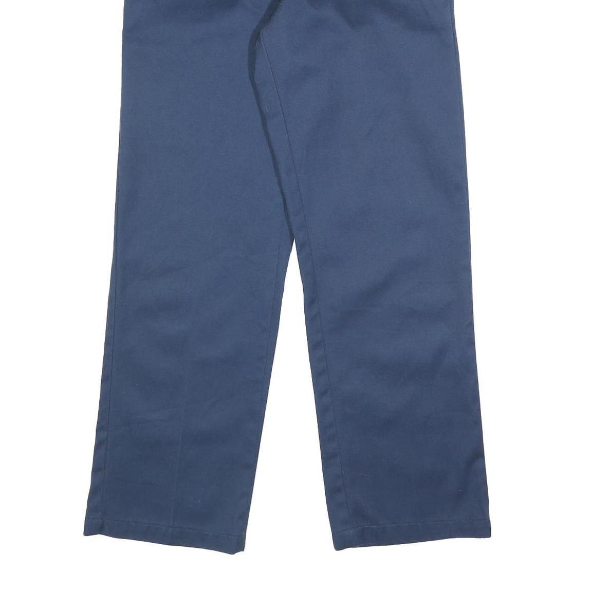 DICKIES Mens Cotton Blend Navy Regular Fit Straight Leg Trousers W30 L30